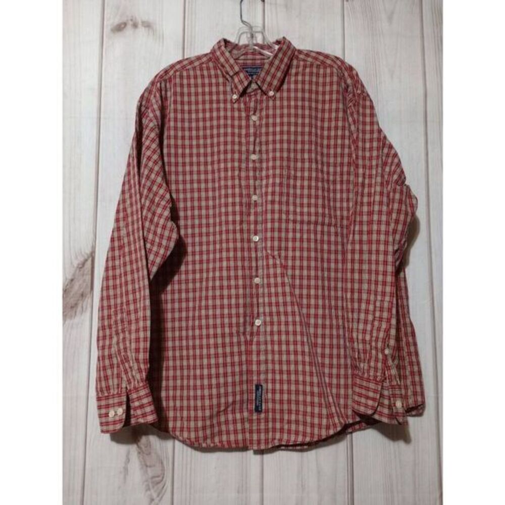 Men's Large Plaid Button Down Long Sleeve Casual Shirt, Checkered Pattern